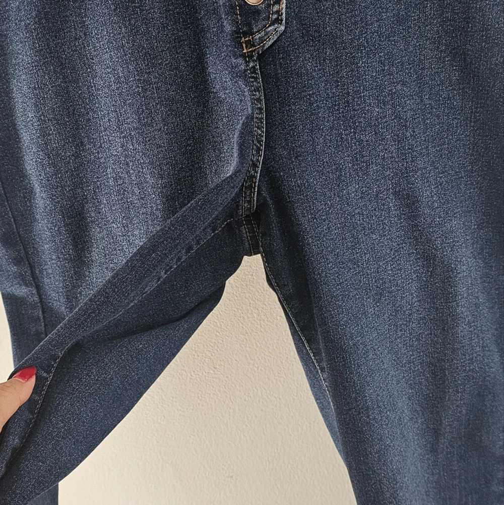👖 Celebrity Pink Denim Jumpsuit – Straight Leg, Short Sleeve | Size L - Picture 4 of 6